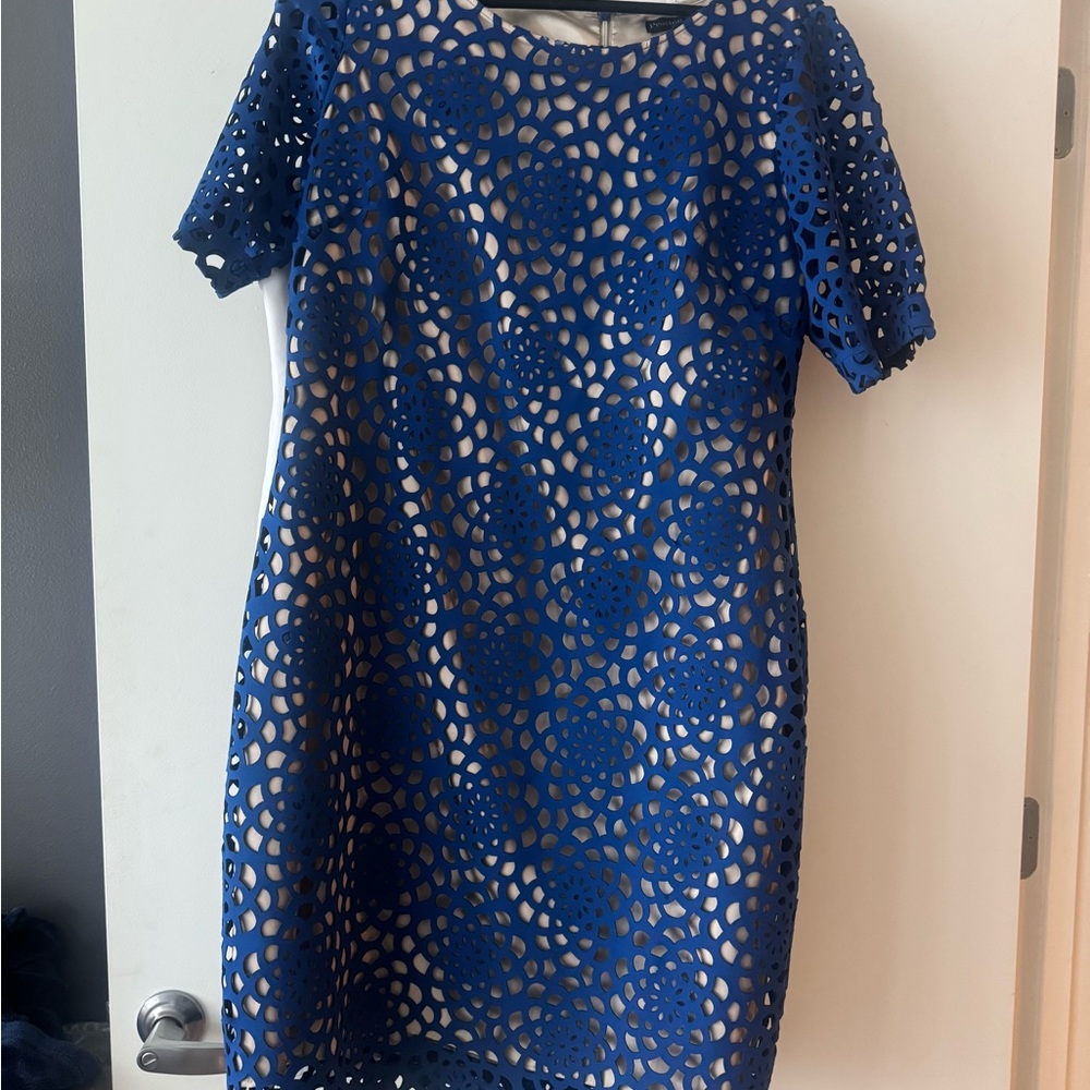 Elegant Blue Lace Dress